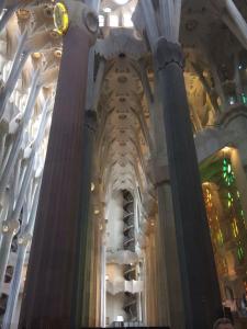 Inside the Sagrada Familia.